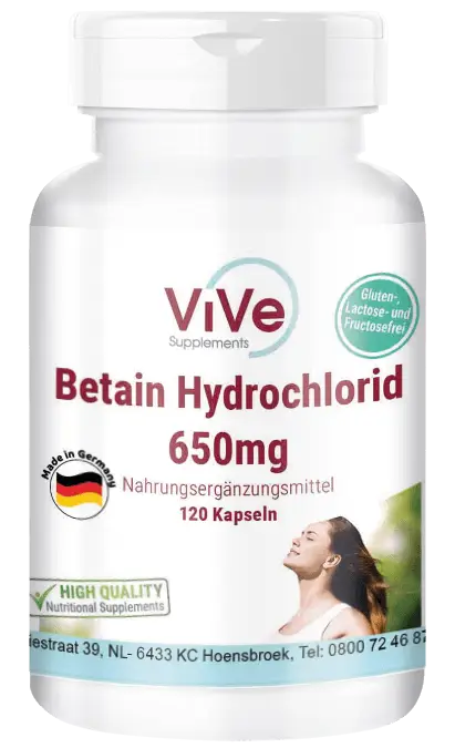 Betaine Hydrochloride 650mg