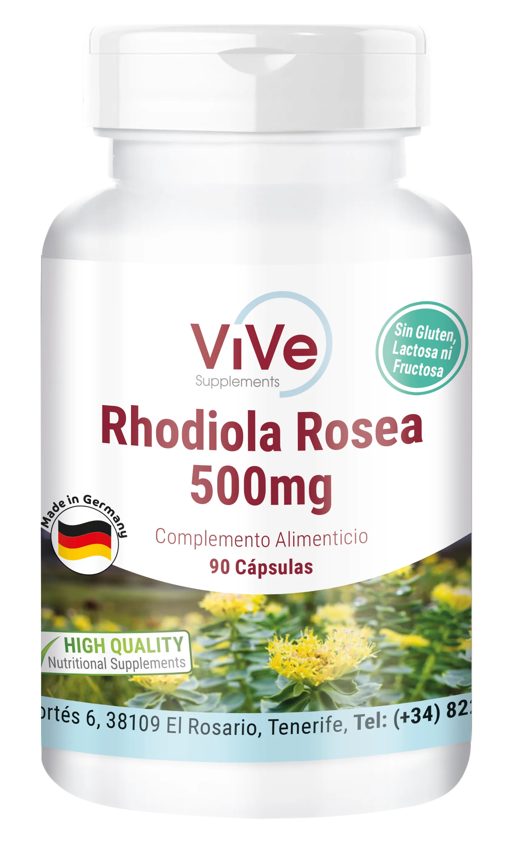 Rhodiola Rosea 500mg, 90 Capsules