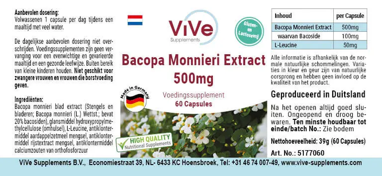 Bacopa Monnieri Extract 500mg