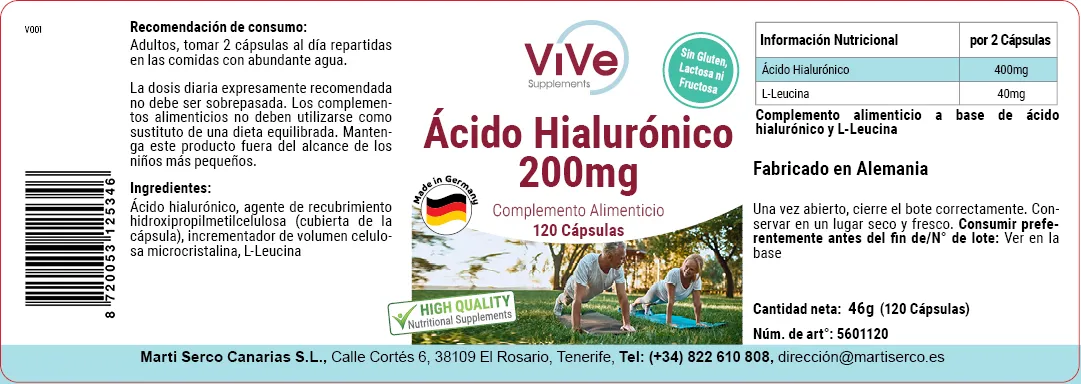 Ácido hialurónico 200mg