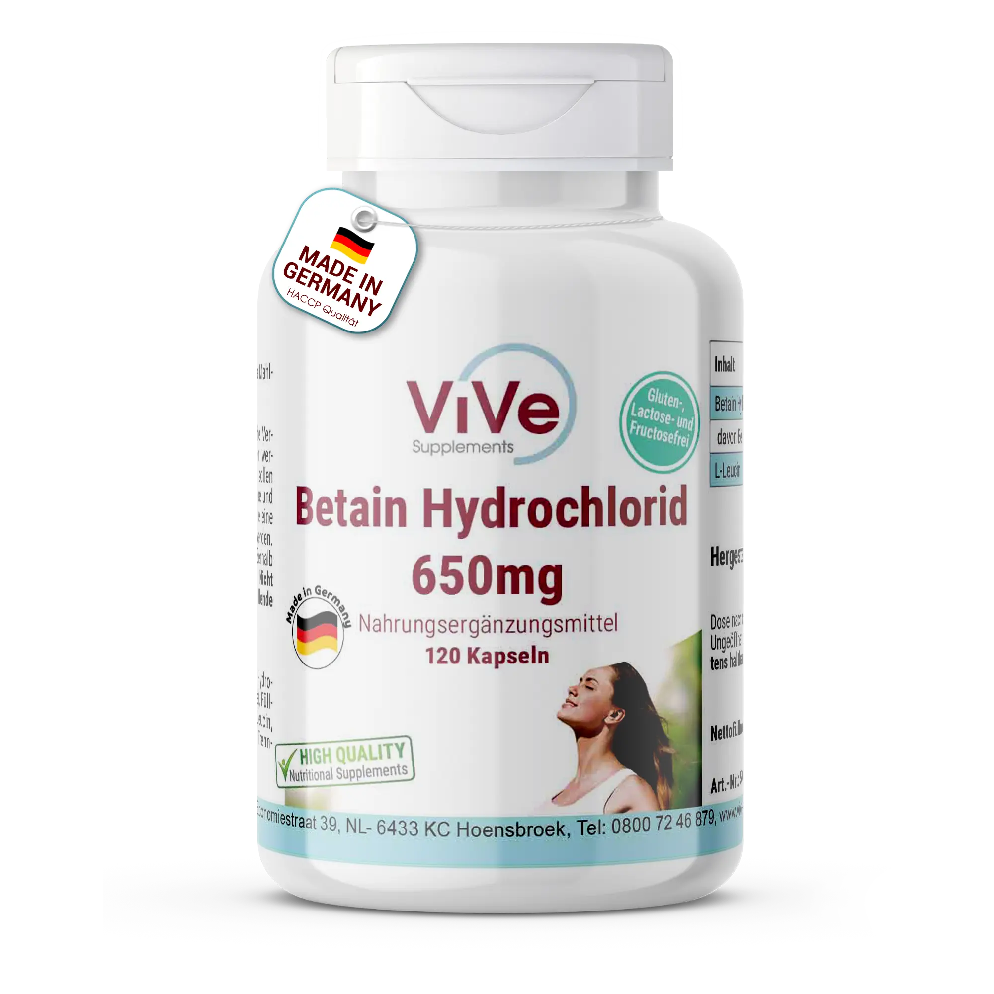 Chlorhydrate de bétaïne 650mg