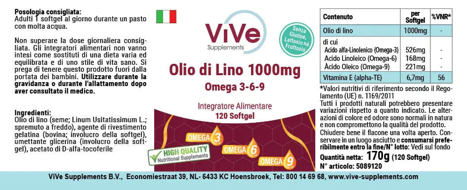 Flaxseed Oil 1000mg |Omega 3-6-9