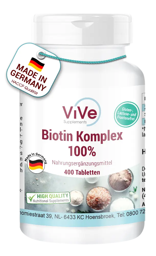 Biotin Complex 100% - 400 Tablets | Vive Supplements