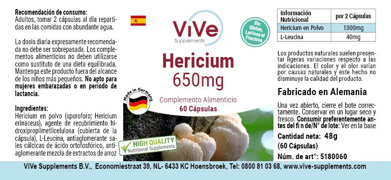 Hericium 650mg