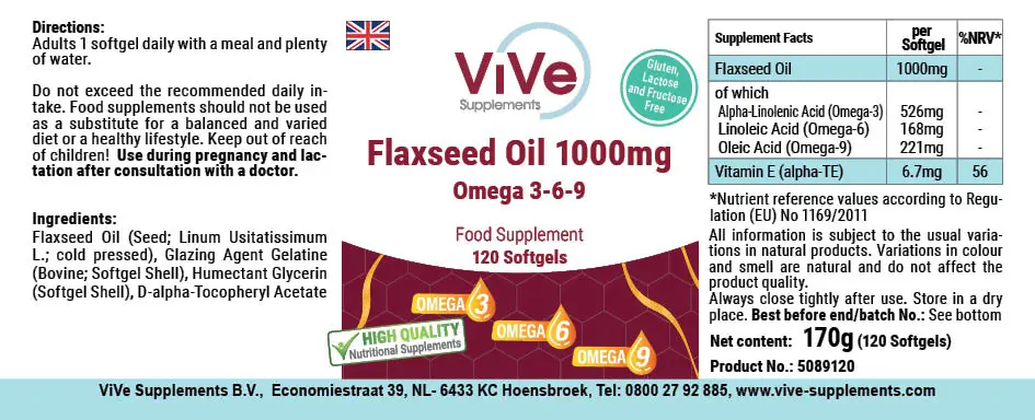 Olio di semi di lino 1000 mg di Omega-3-6-9