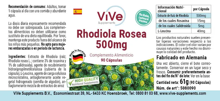 Rhodiola Rosea 500mg