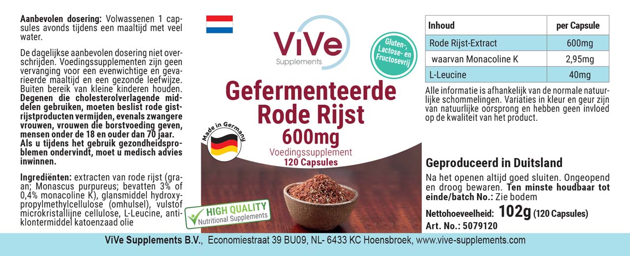 Gefermenteerde Rode Rijst 600mg