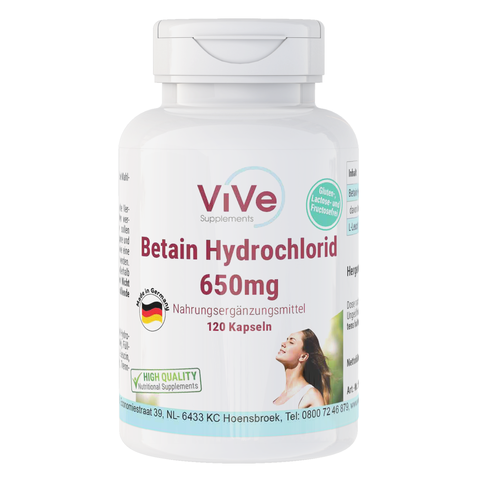 Chlorhydrate de bétaïne 650mg
