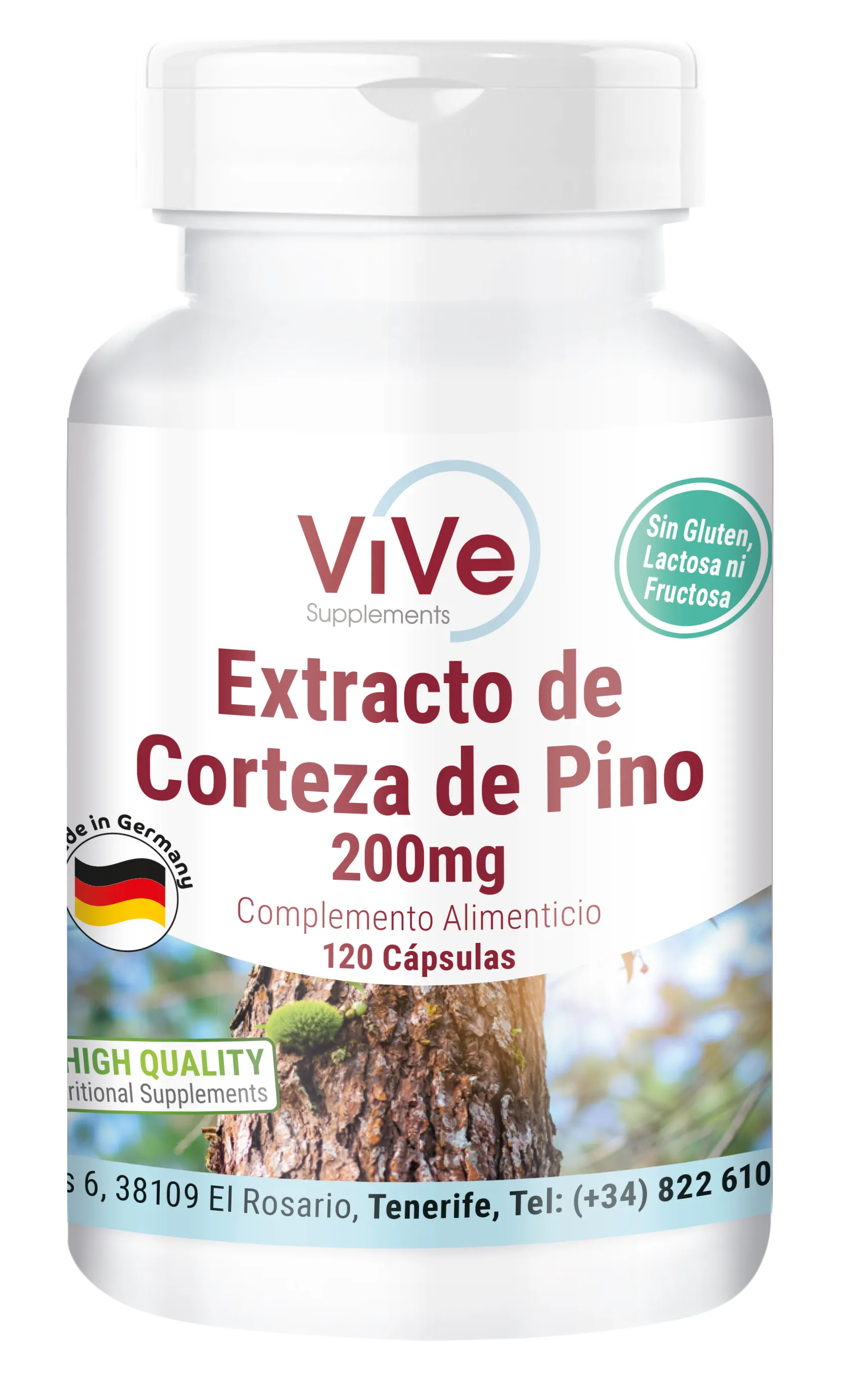 Corteza-de-pino-1 Extracto de Corteza de Pino 200mg. 120 cápsulas | Vive Supplements
