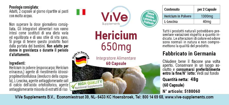 Hericium 650mg