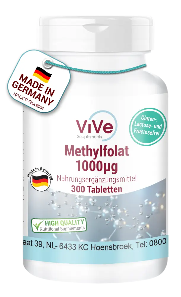 Methylfolat 1000μg - 300 Tabletten | Vive Supplements