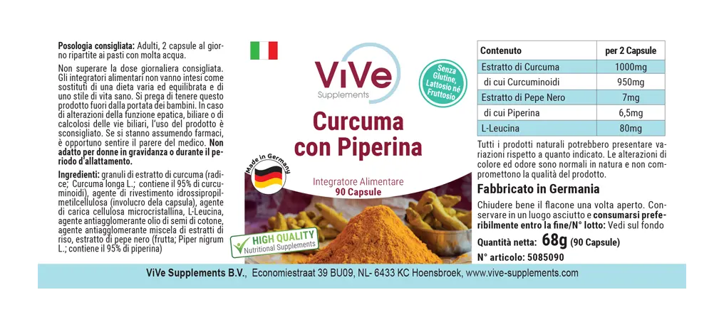 Curcumina con Piperina 500mg