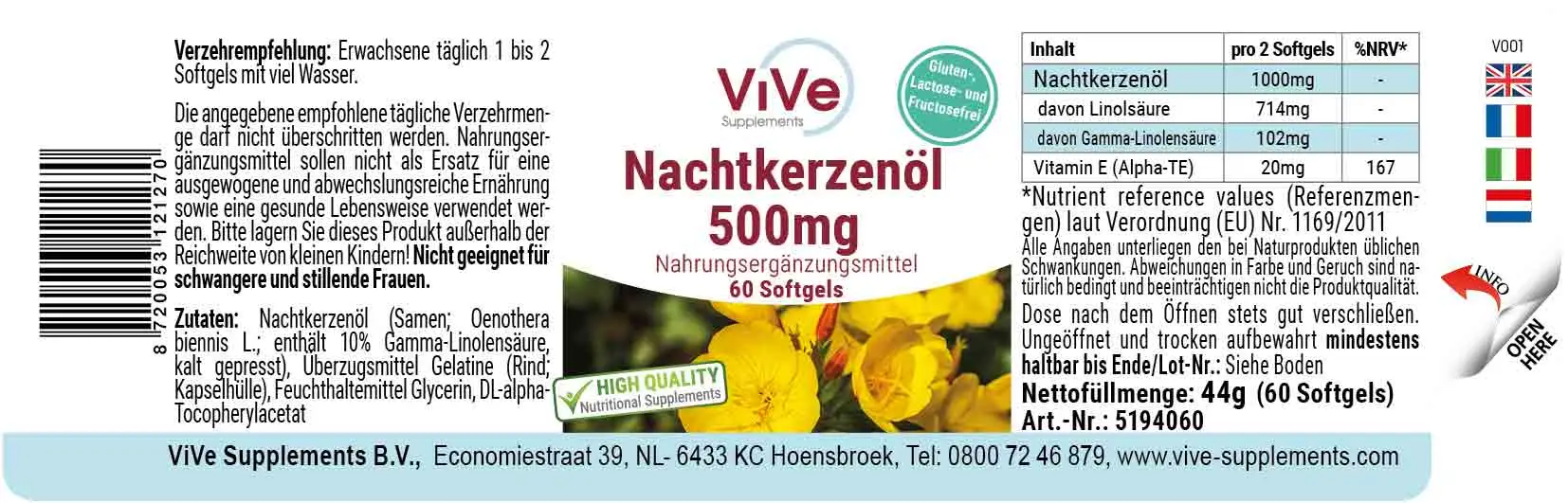 Nachtkerzenöl 500mg