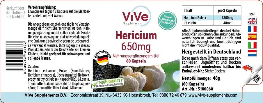 Hericium 650mg