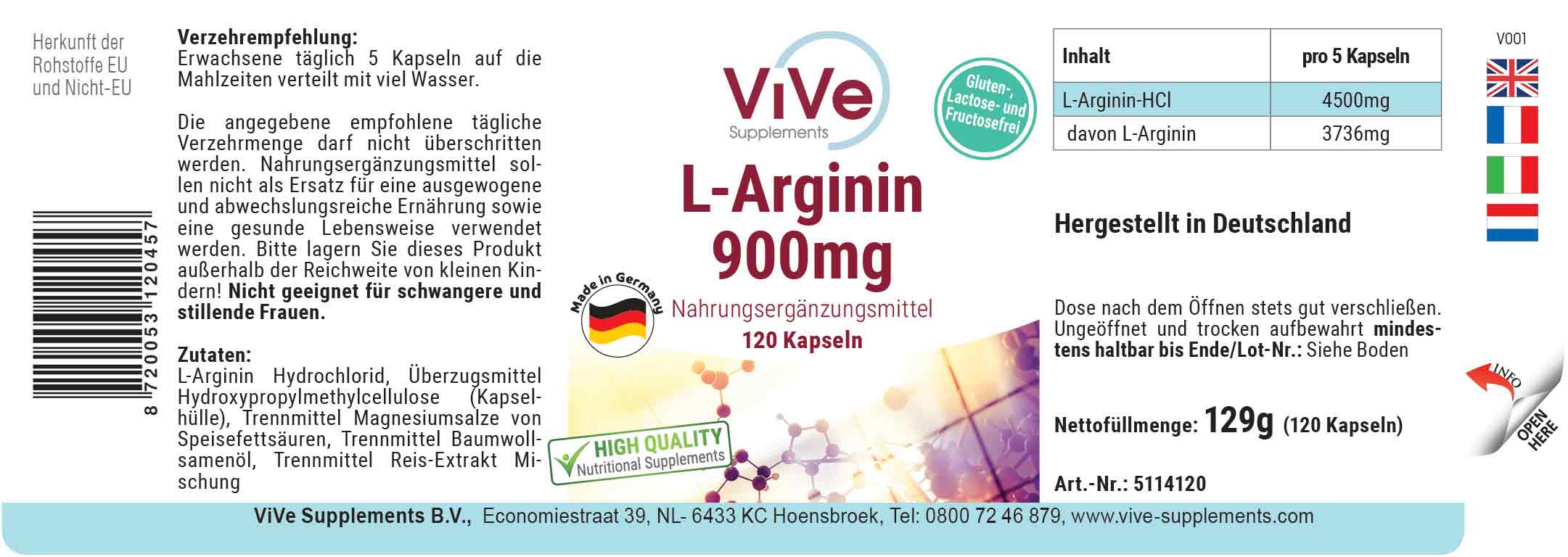 L-Arginine 900mg