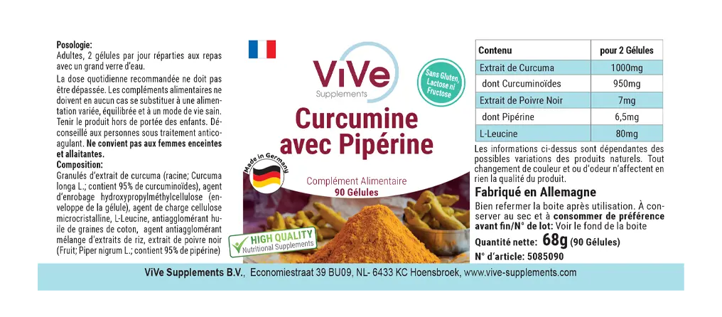 Curcuma mit Piperine 500mg 