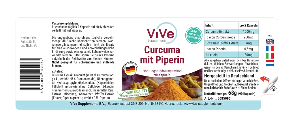 Curcuma mit Piperin 500mg