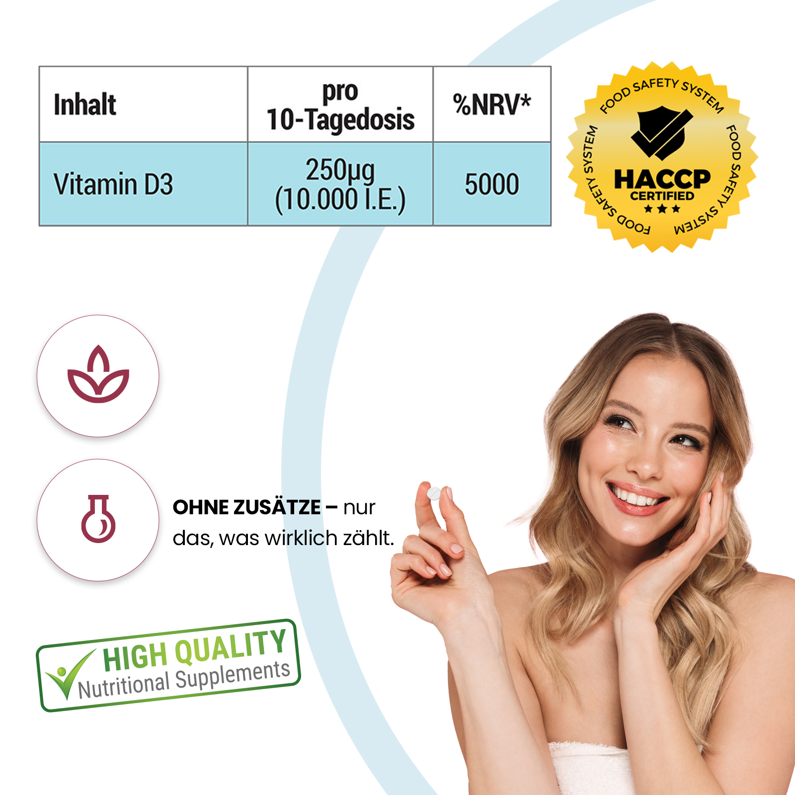 Vitamin D3 10.000 I.E. - 200 Tabletten | Vive Supplements