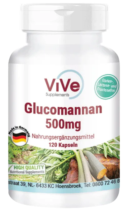 Glocomannan 500 mg aus Konjak-Extrakt 120 Kapseln