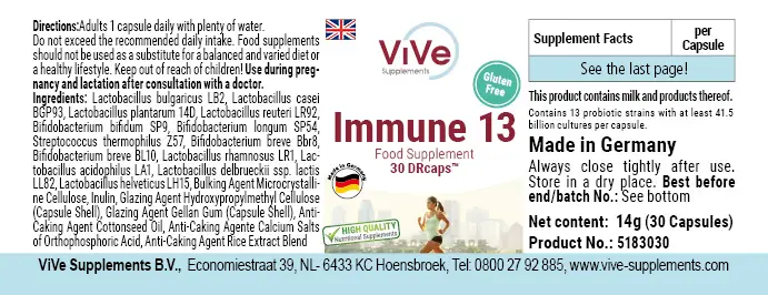 Immun 13 avec des cultures bactériennes