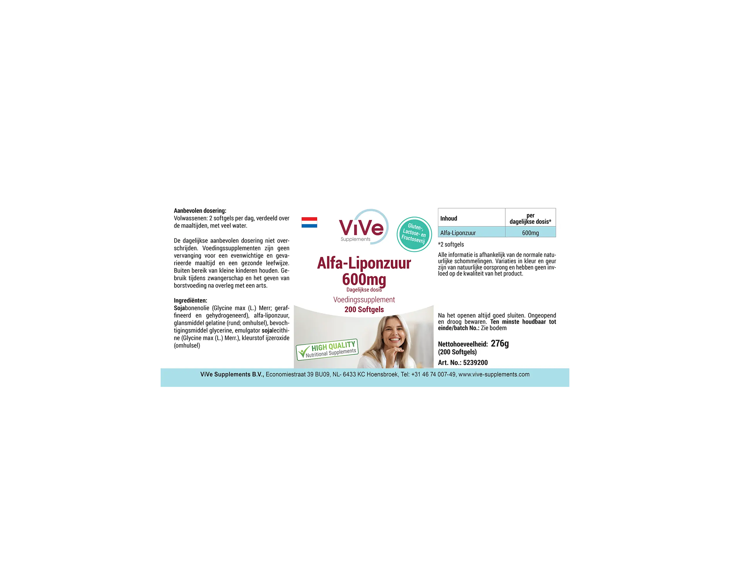 Alpha-Liponsäure 600mg - 200 Softgels | Vive Supplements