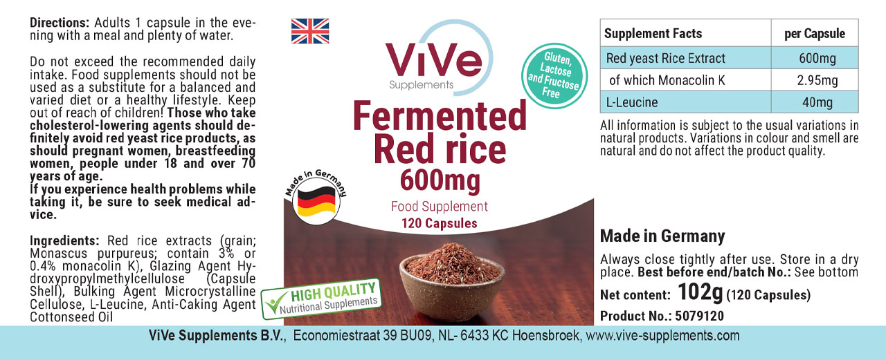 Fermented Red Yeast Rice 600mg
