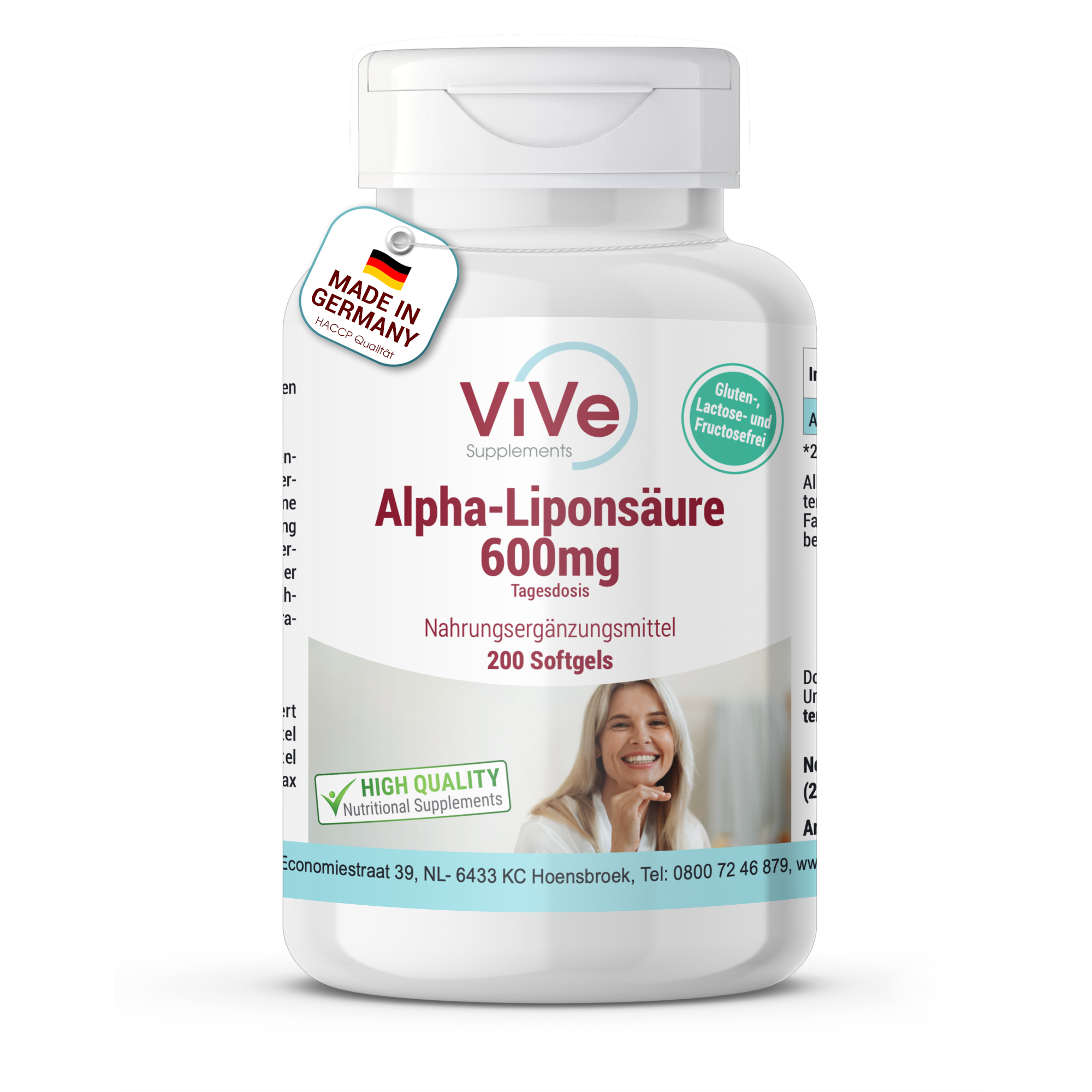 Alpha-Liponsäure 600mg - 200 Softgels | Vive Supplements