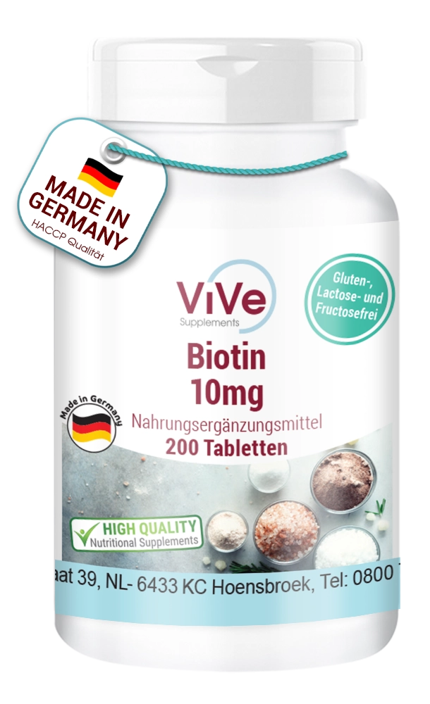 Biotin 10mg 200 Tabletten | Vive Supplements