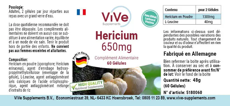 Hericium 650mg