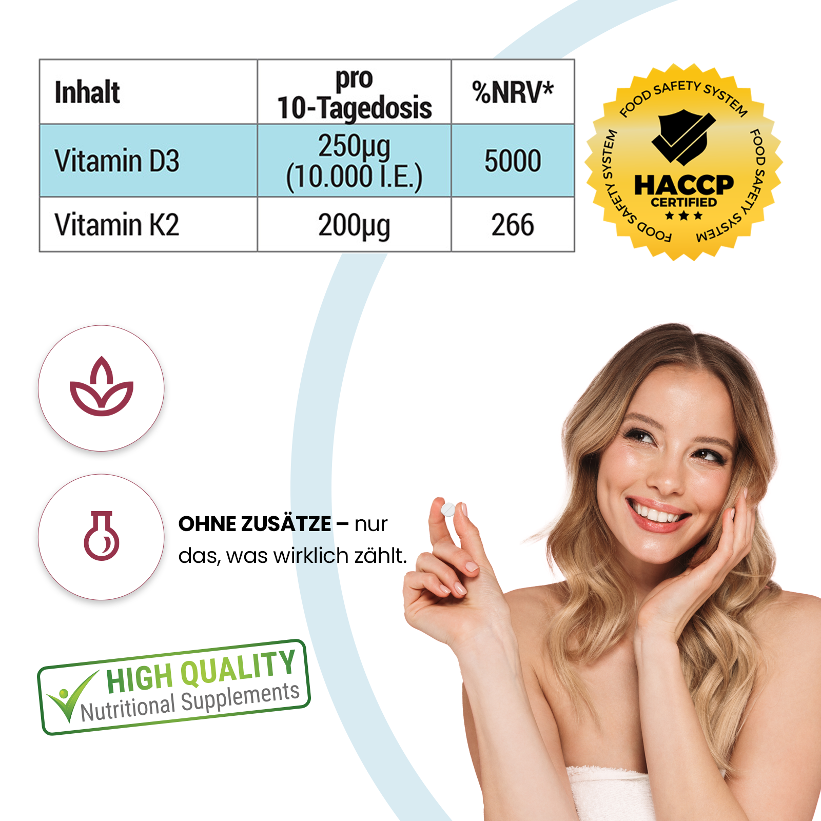 Vitamin D3 10.000 I.E. & K2 200μg
