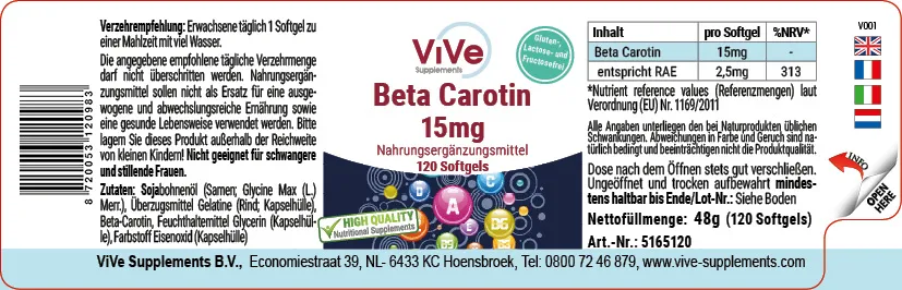 Beta Carotin 15mg