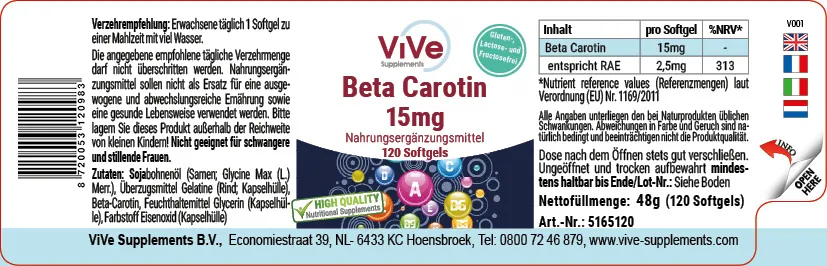 Beta Caroteno 15mg