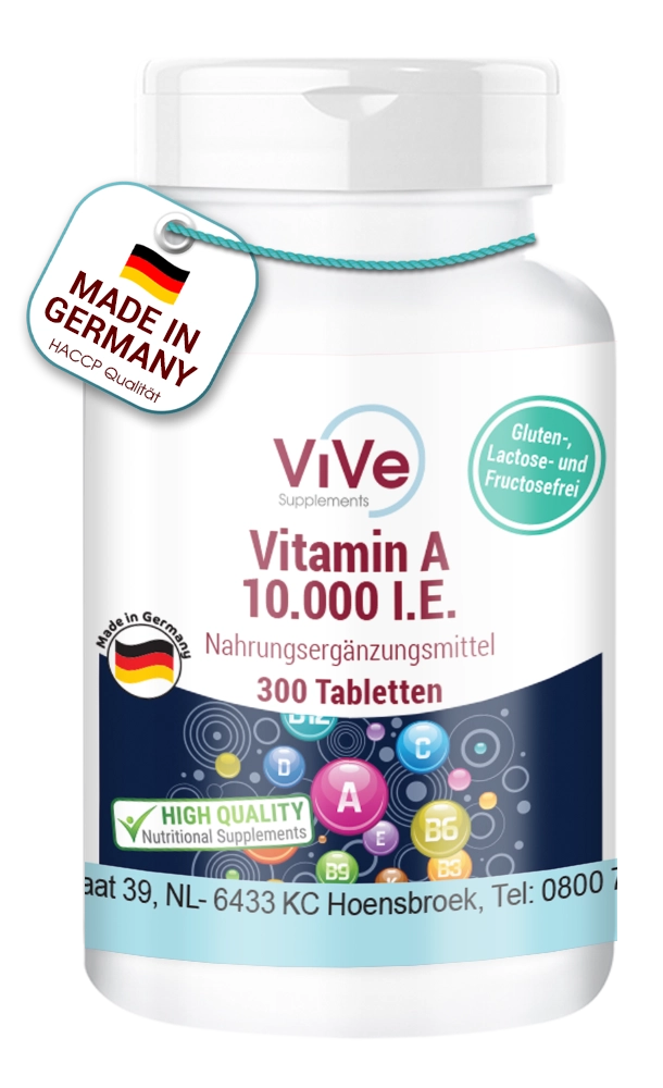 Vitamin A 10.000 I.E. 300 Tabletten | Vive Supplements