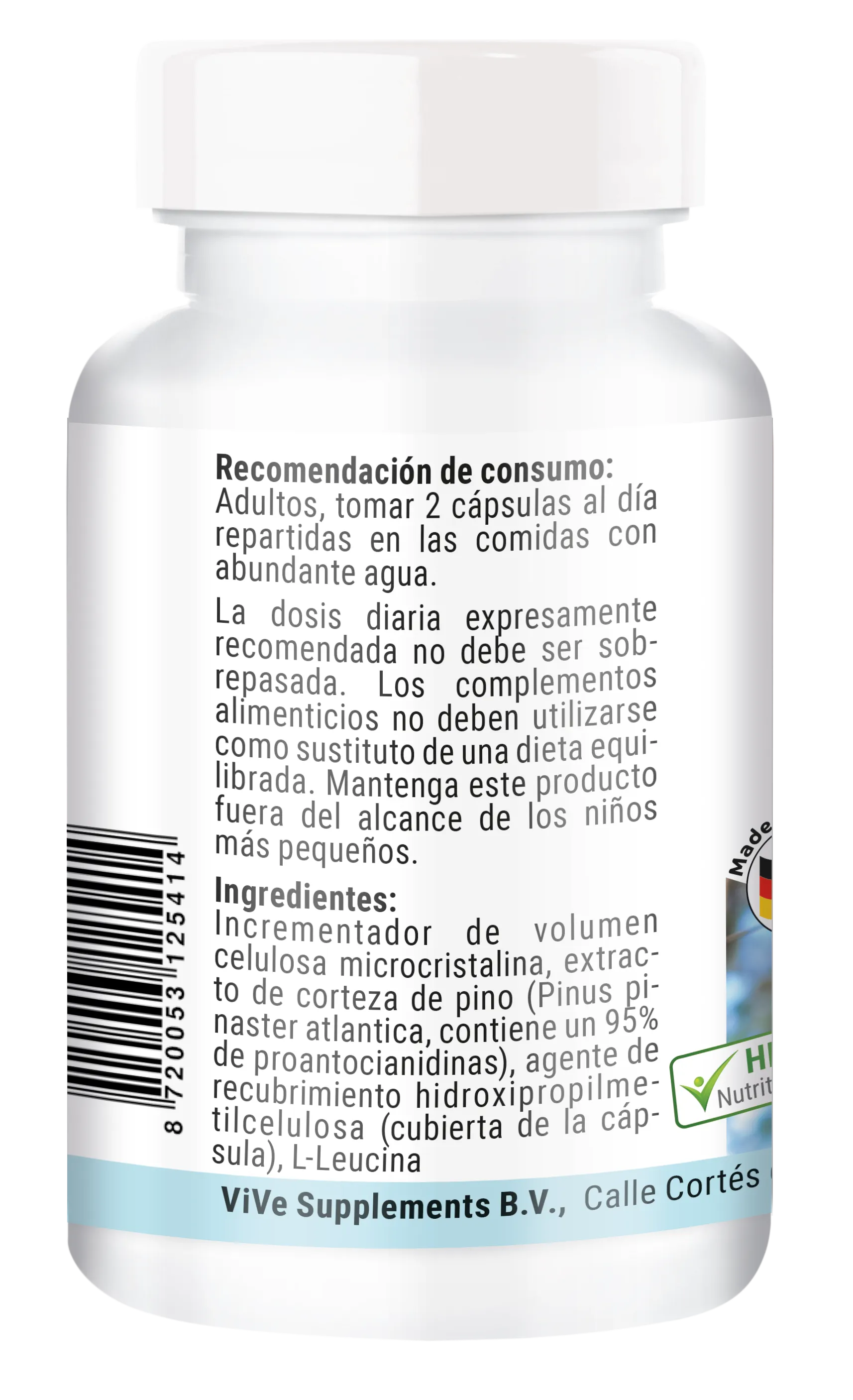 Extracto de Corteza de Pino 200mg. 120 cápsulas