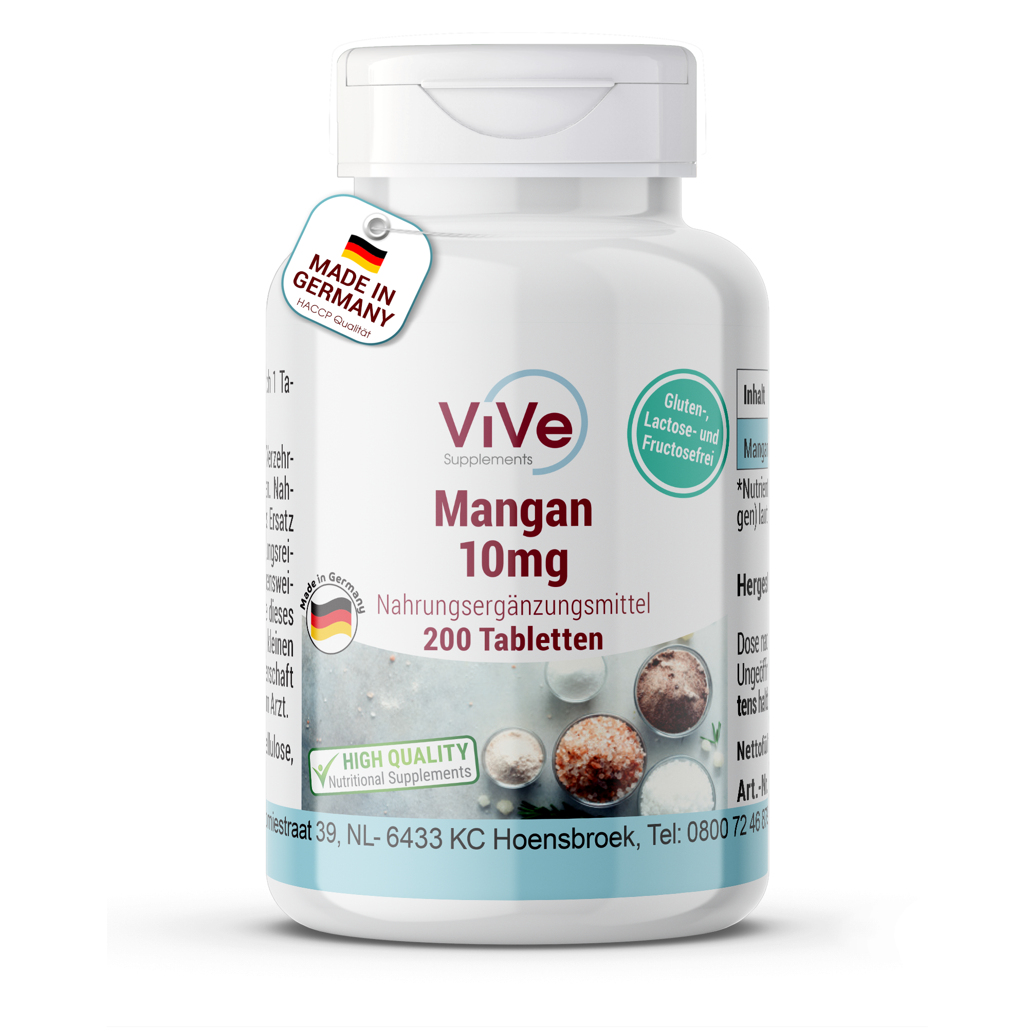 Mangan 10mg - 200 Tabletten | Vive Supplements