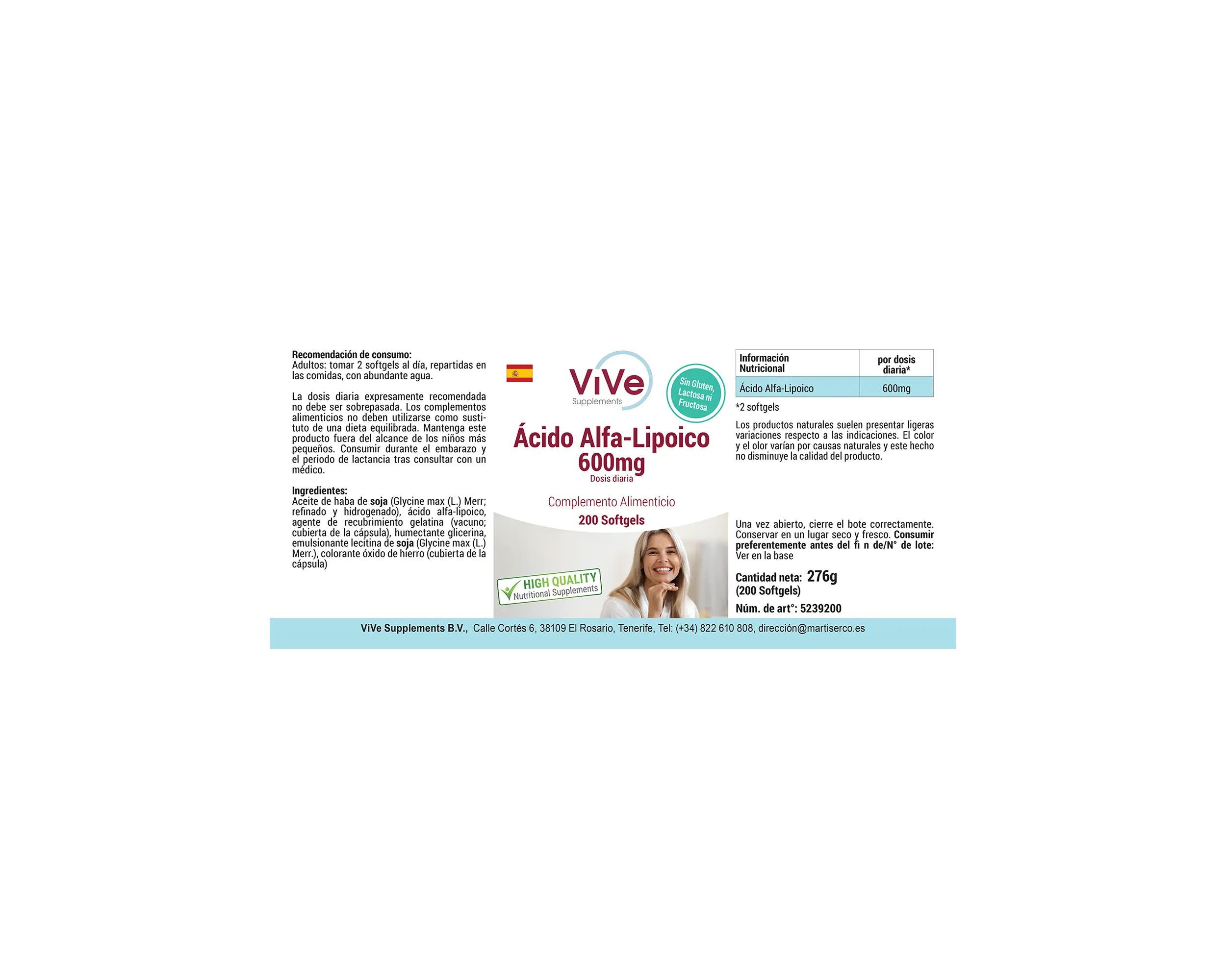 Alpha-Liponsäure 600mg - 200 Softgels | Vive Supplements