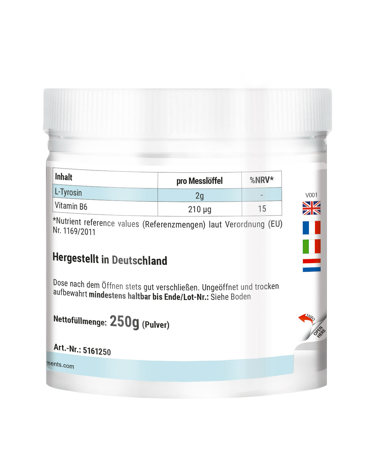 L-Tirosina in polvere 250g + Vitamina B6