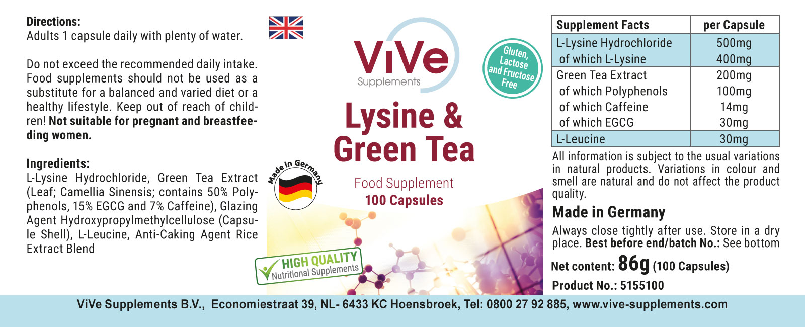 Lysine & Green Tea