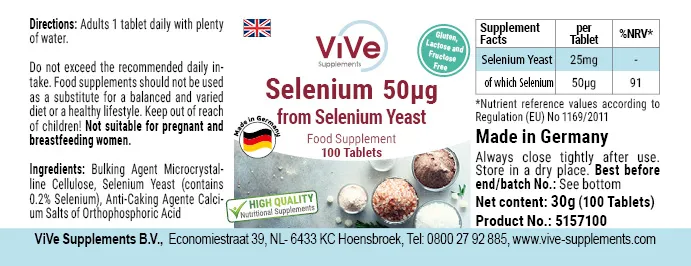 Selenium 50µg from selenium yeast