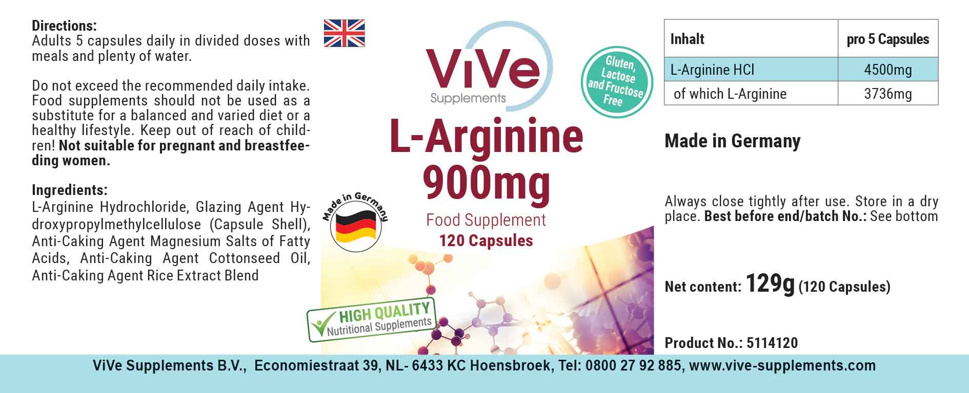 L-Arginine 900mg